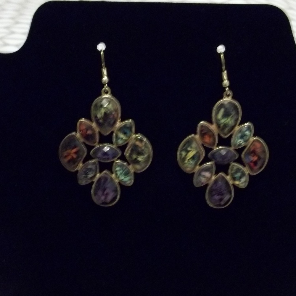 Multicolor Faux stones on Goldtone setting